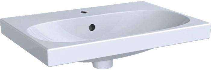 Geberit Waschtisch ACANTO 600x422mm mit Hahnloch mit Überlauf weiß
