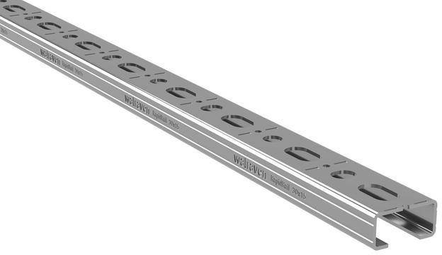 Walraven Montageschiene RapidRail 30x15 2m C-Profil sv mit Schnittmarkierungen