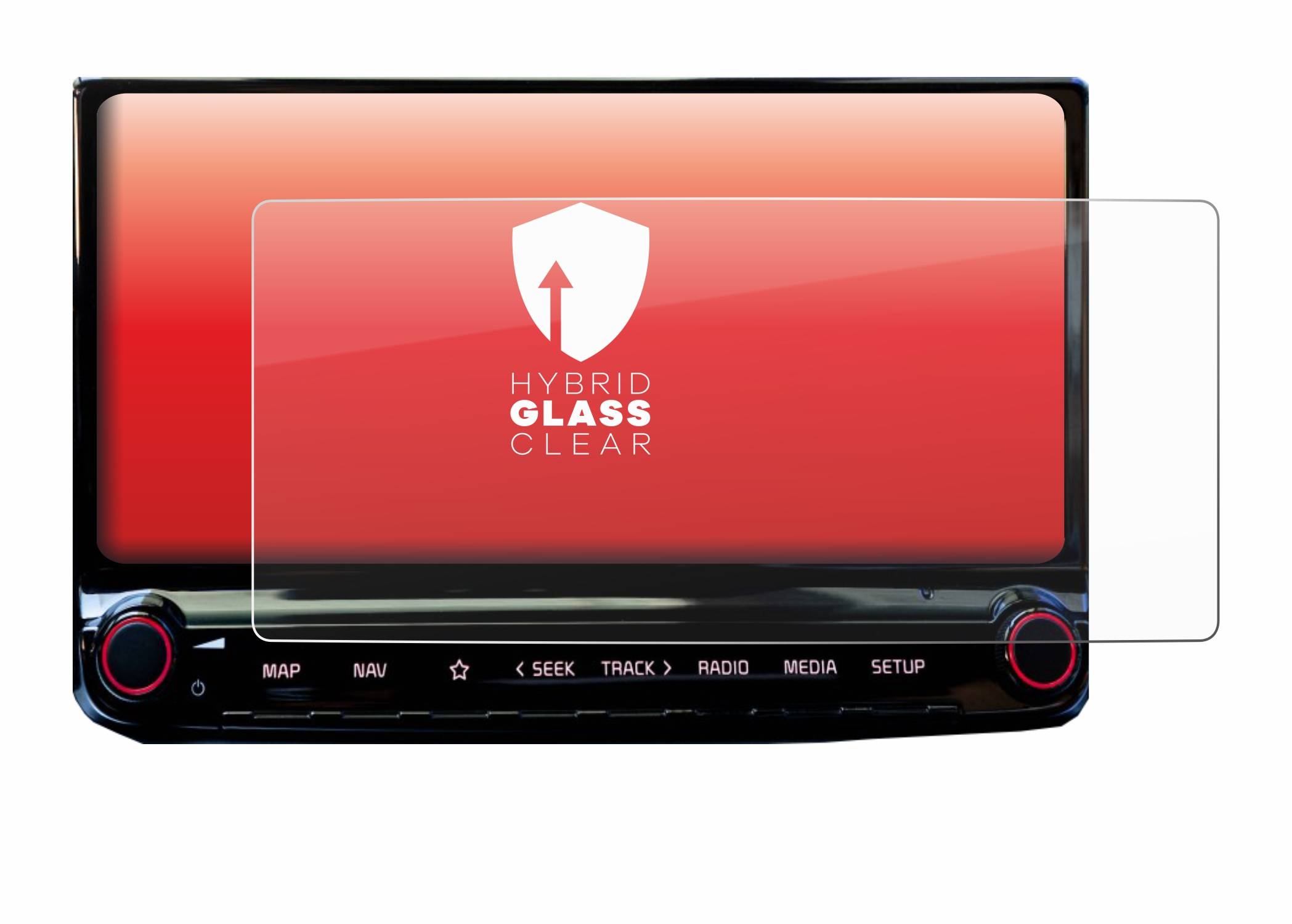 upscreen Flexible Schutz Glas Folie für Kia Ceed 2022 Infotainment System 10.25" Schutzglas 9H Hybridglas Klar