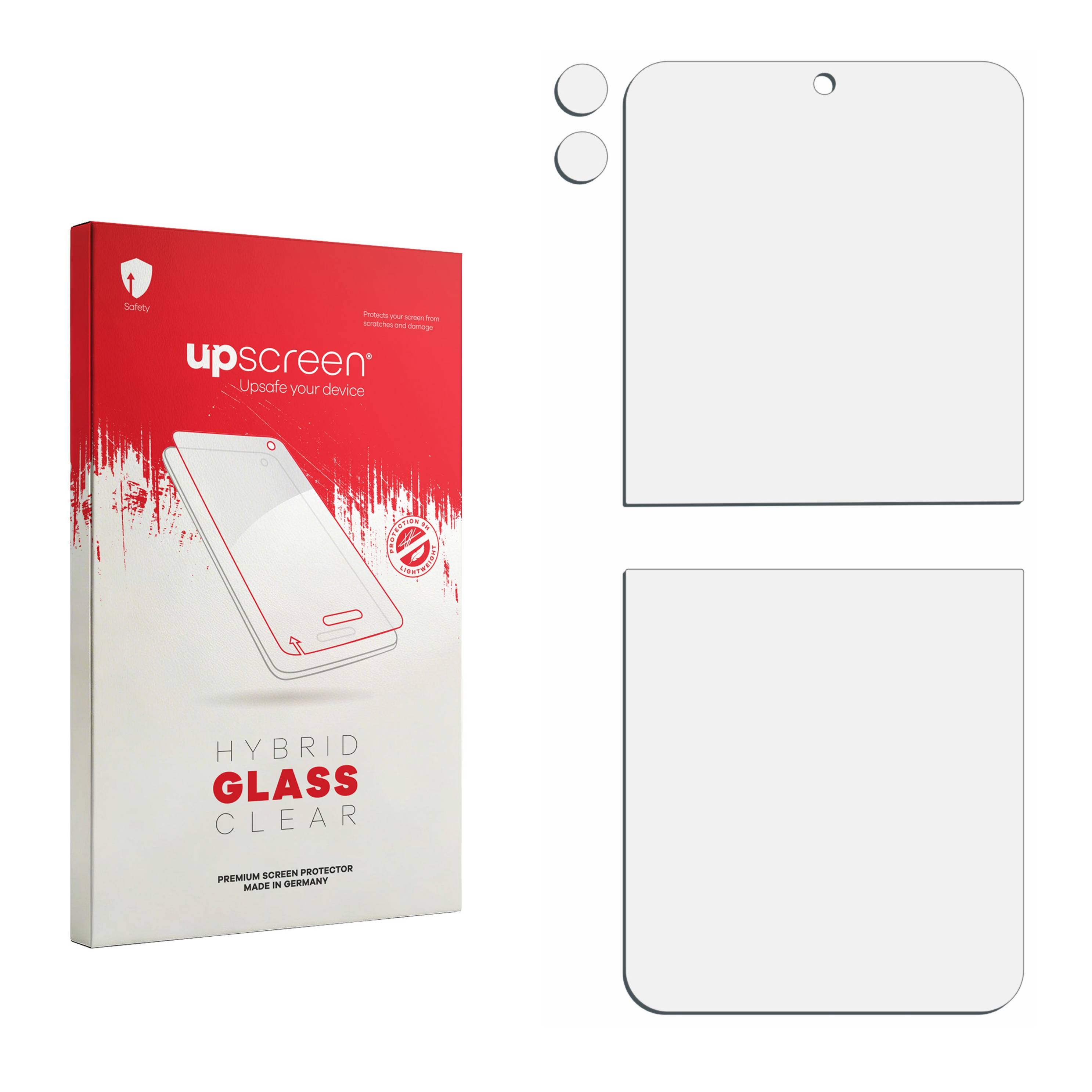 upscreen Flexible Schutz Glas Folie für Samsung Galaxy Z Flip 4 (Display+Kamera) Schutzglas 9H Hybridglas Klar