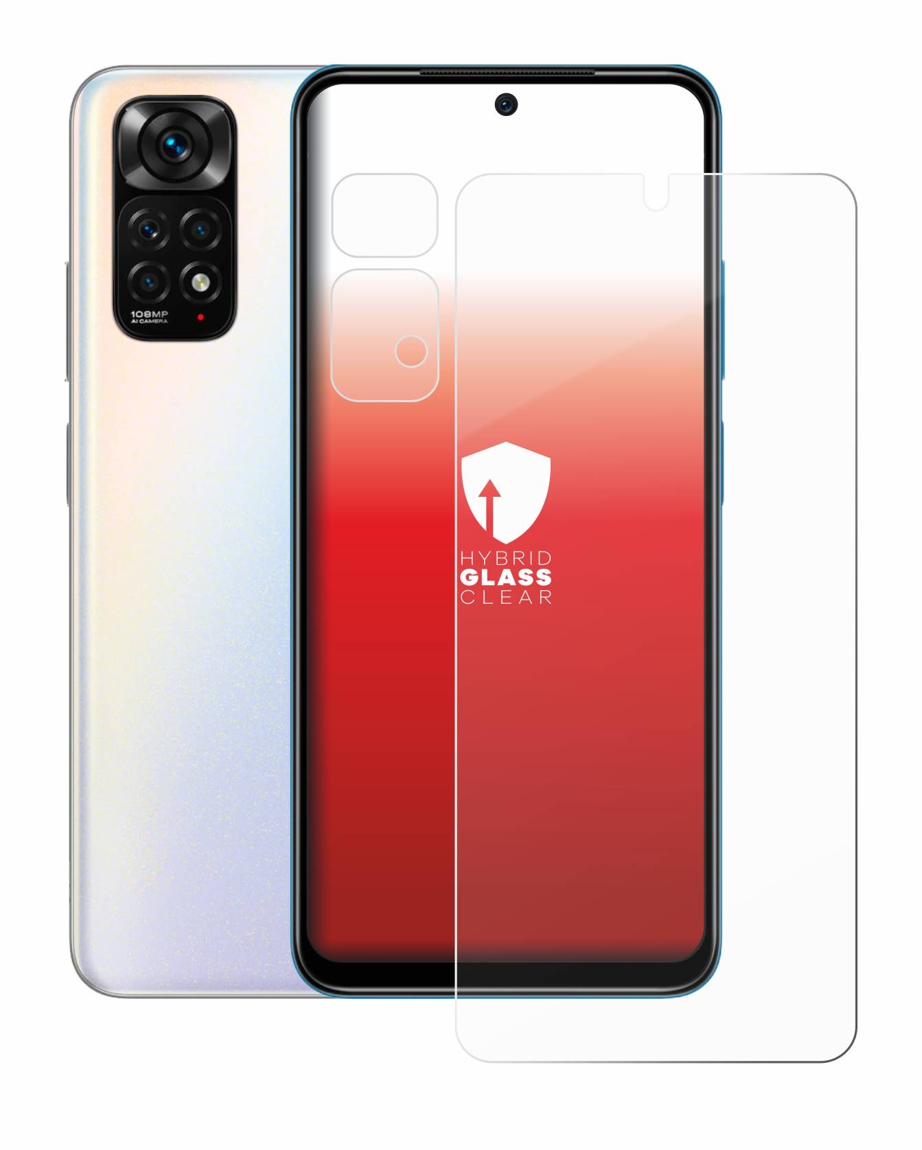 upscreen Flexible Schutz Glas Folie für Xiaomi Redmi Note 11S (Display+Kamera) Schutzglas 9H Hybridglas Klar