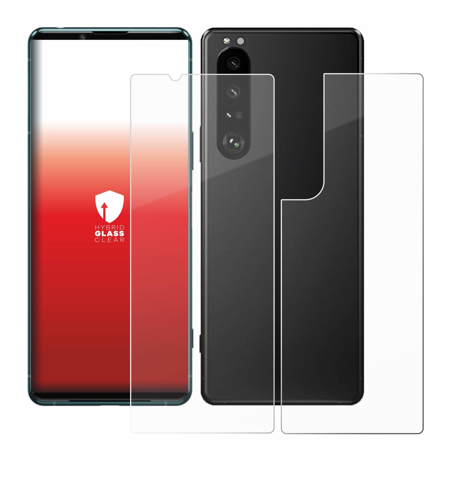 upscreen Flexible Schutz Glas Folie für Sony Xperia 5 III (Display+Rückseite) Schutzglas 9H Hybridglas Klar