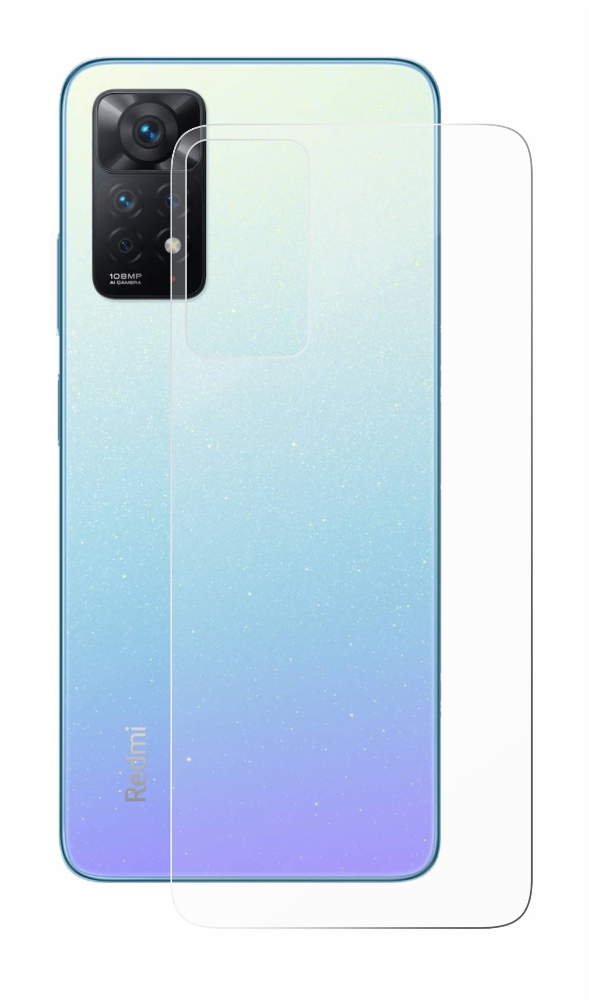 upscreen Flexible Panzerglasfolie für Xiaomi Redmi Note 11 Pro (Rückseite) Schutzglas 9H Hybridglas Klar