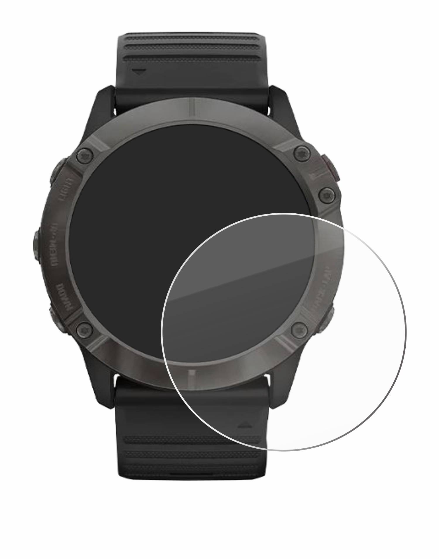 Savvies Schutzglas für Garmin Fenix 6X Pro Solar Echtglas 9H-Härte klar