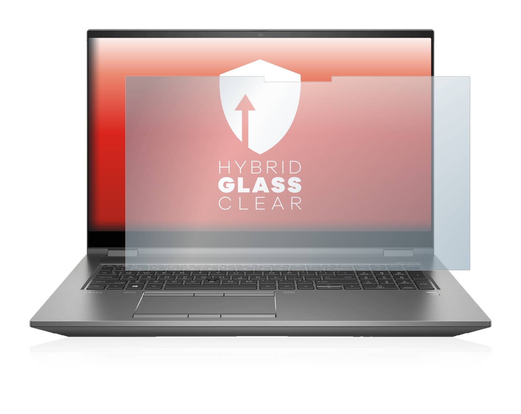 upscreen Hybrid Glass Clear Premium Schutzglas Folie für HP ZBook Fury 17.3