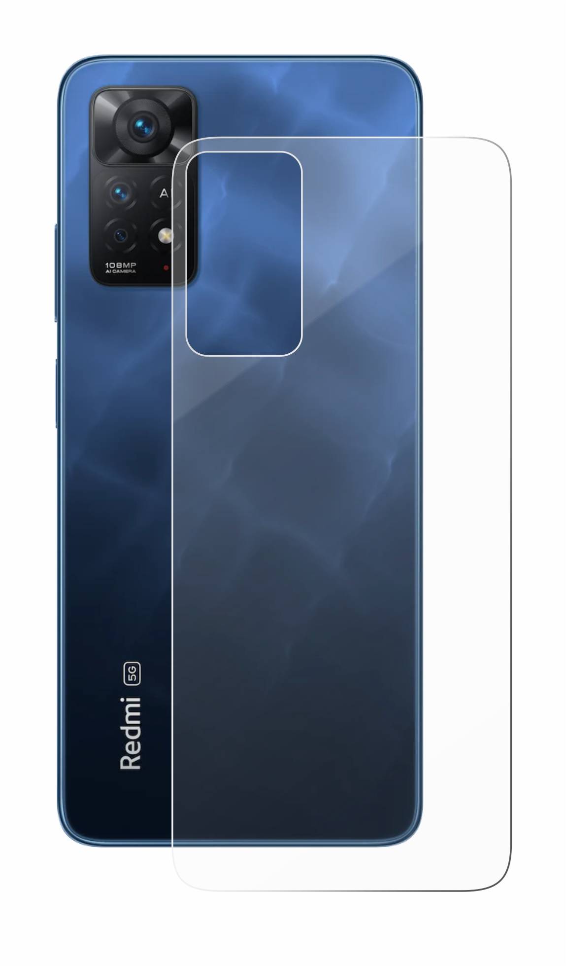 upscreen Flexible Panzerglasfolie für Xiaomi Redmi Note 11 Pro 5G (Rückseite) Schutzglas 9H Hybridglas Klar