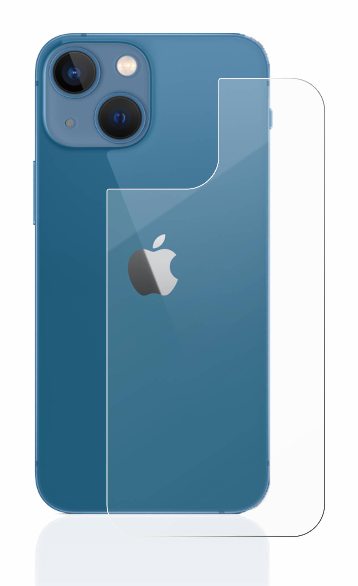 upscreen Flexible Schutz Glas Folie für Apple iPhone 13 mini (Rückseite) Schutzglas 9H Hybridglas Klar