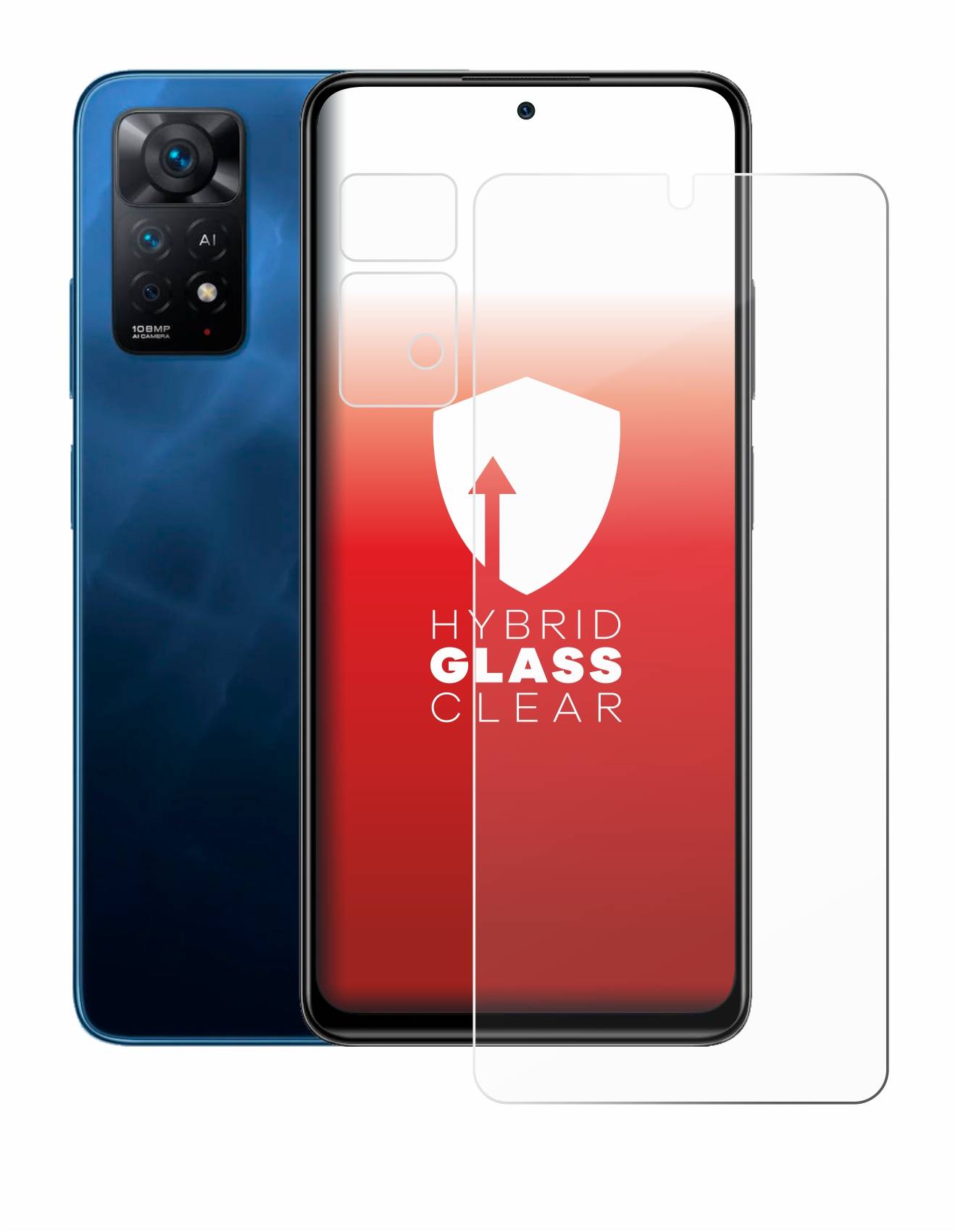 upscreen Flexible Schutz Glas Folie für Xiaomi Redmi Note 11 Pro 5G (Display+Kamera) Schutzglas 9H Hybridglas Klar