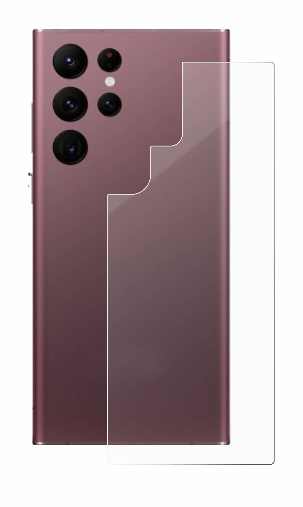 upscreen Flexible Schutz Glas Folie für Samsung Galaxy S22 Ultra 5G (Rückseite) Schutzglas 9H Hybridglas Klar