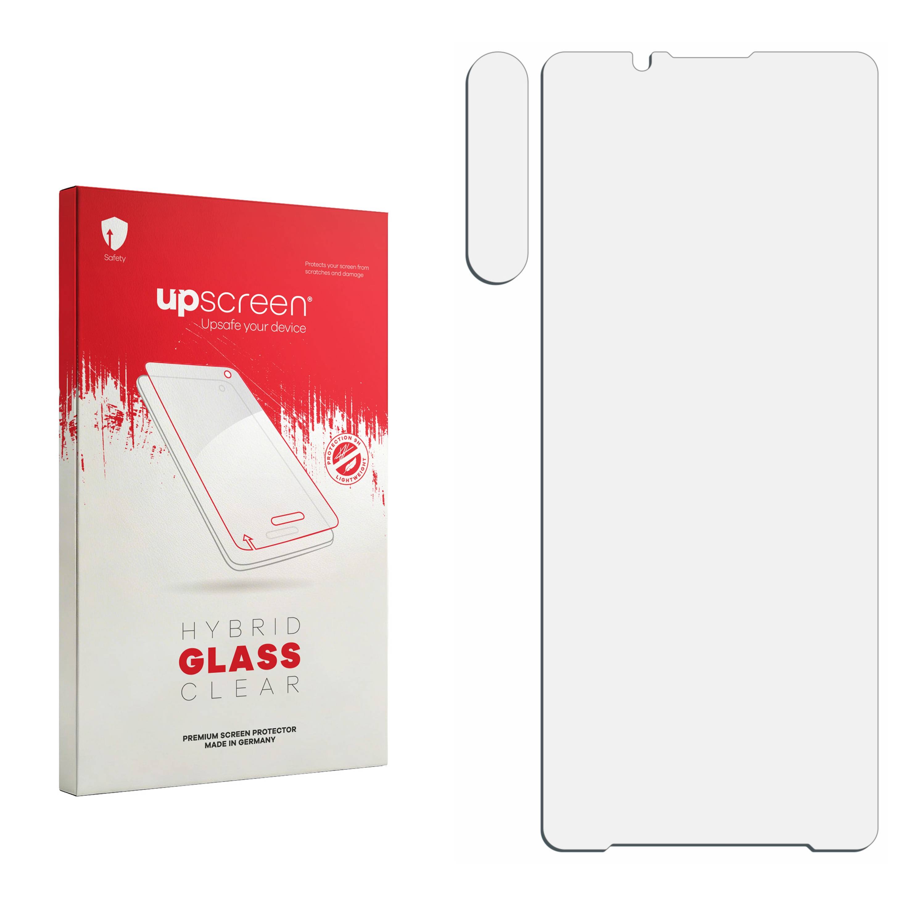 upscreen Flexible Schutz Glas Folie für Sony Xperia 1 IV (Display+Kamera) Schutzglas 9H Hybridglas Klar