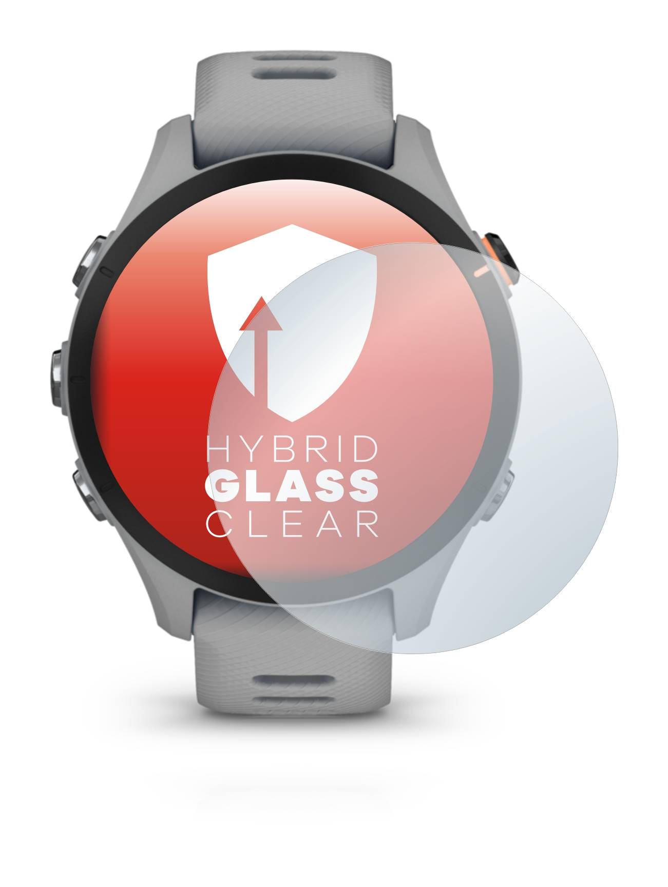 upscreen Flexible Schutz Glas Folie für Garmin Forerunner 255S Schutzglas 9H Hybridglas Klar