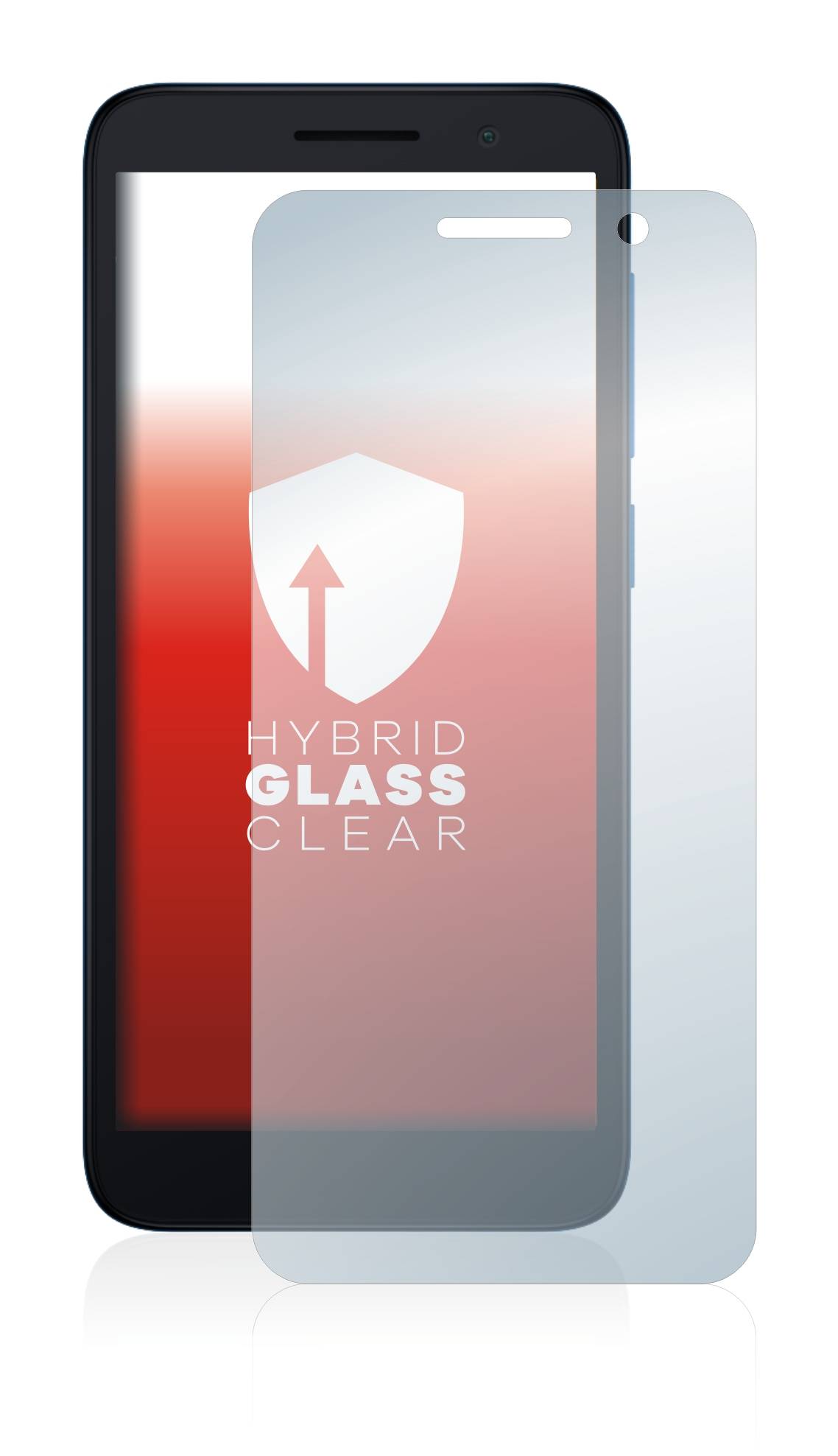 upscreen Flexible Panzerglasfolie für Alcatel 1 (2021) Schutzglas 9H Hybridglas Klar