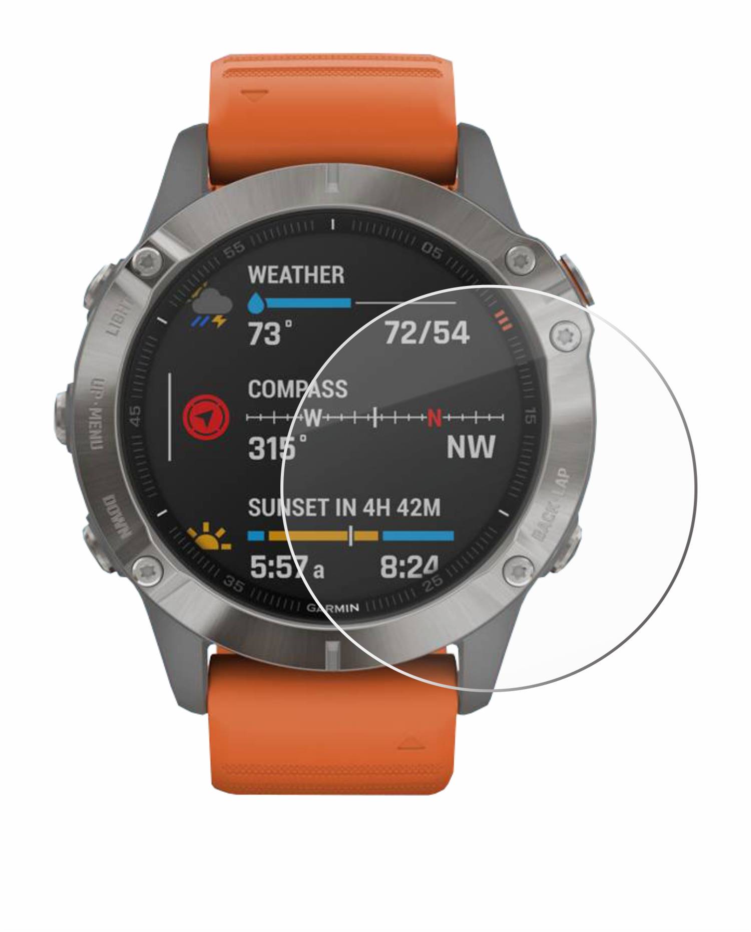Savvies Schutzglas für Garmin Fenix 6 Echtglas 9H-Härte klar
