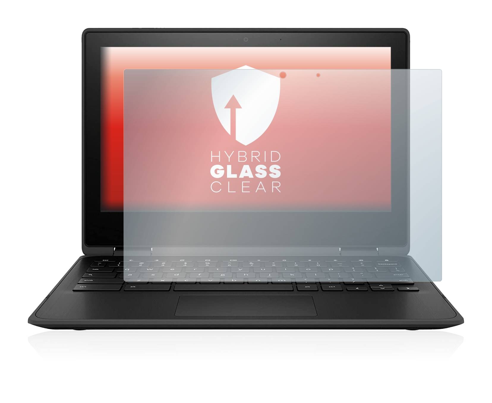 upscreen Hybrid Glass Clear Premium Schutzglas Folie für HP Chromebook x360 11