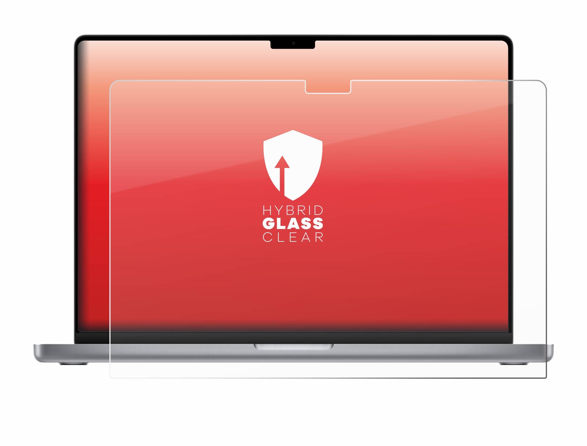upscreen Hybrid Glass Clear Premium Schutzglas Folie für Apple MacBook Pro 16