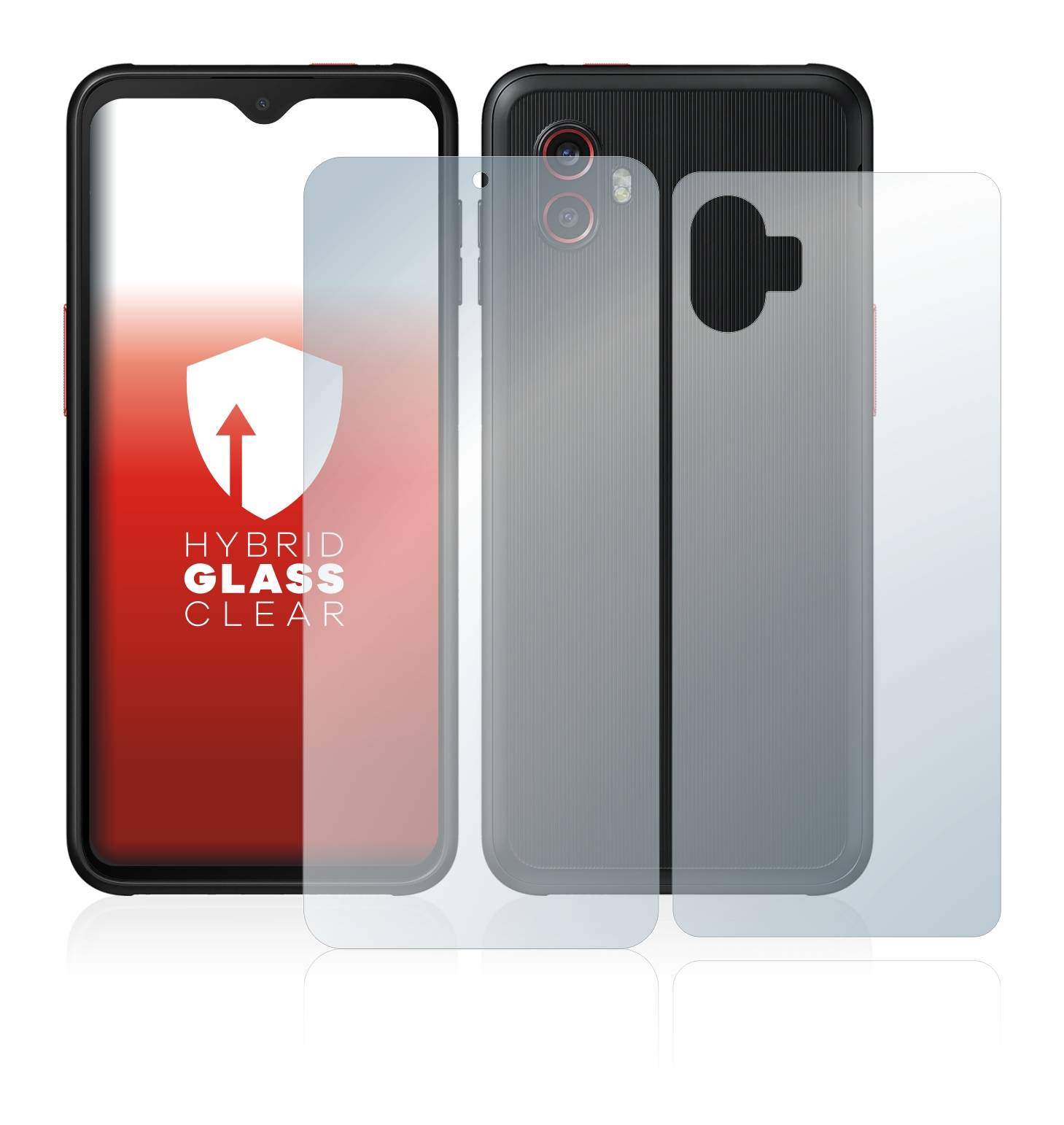 upscreen Flexible Schutz Glas Folie für Samsung Galaxy Xcover 6 Pro (Display+Rückseite) Schutzglas 9H Hybridglas Klar