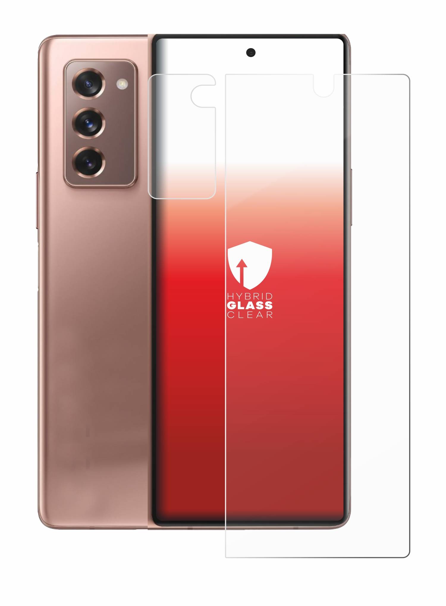 upscreen Flexible Schutz Glas Folie für Samsung Galaxy Z Fold 2 5G (Display+Kamera) Schutzglas 9H Hybridglas Klar