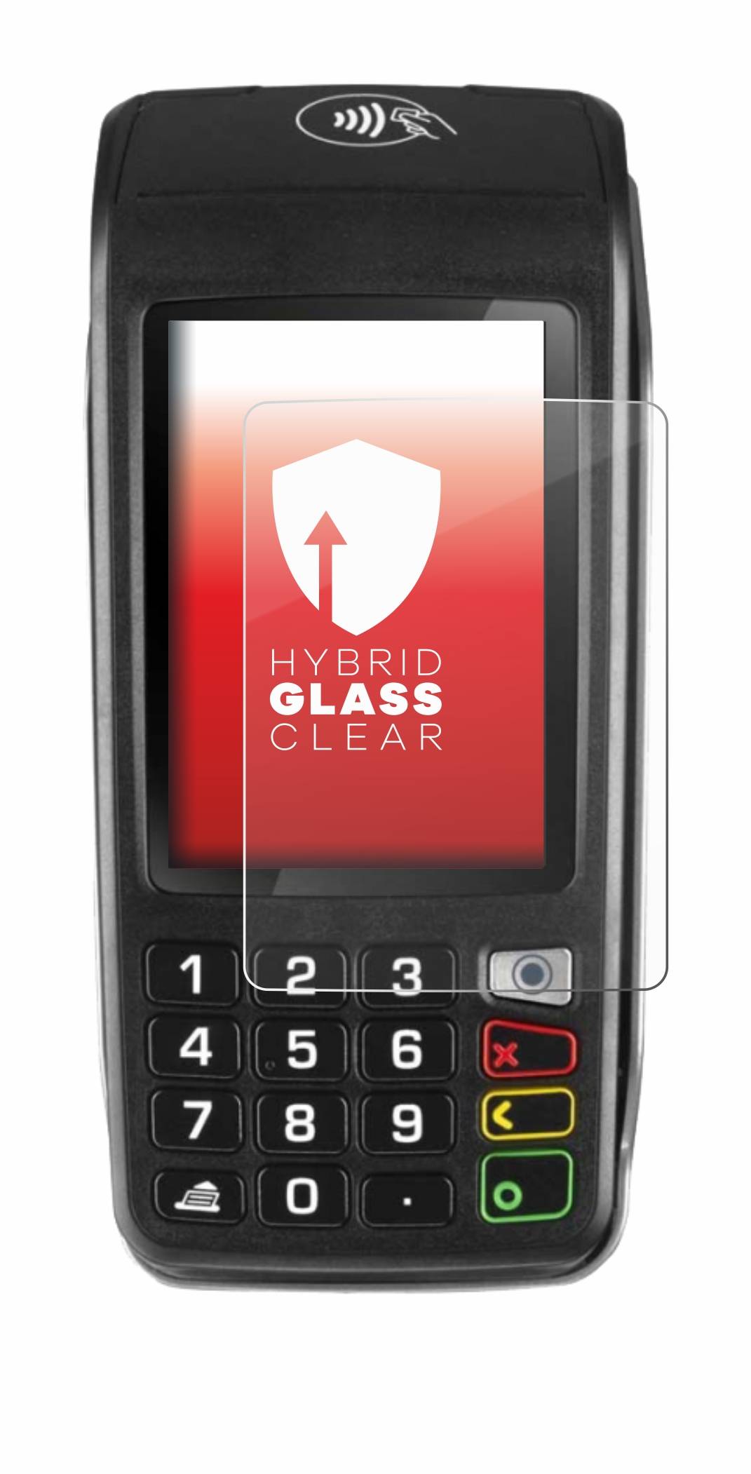 upscreen Hybrid Glass Clear Premium Schutzglas Folie für Ingenico