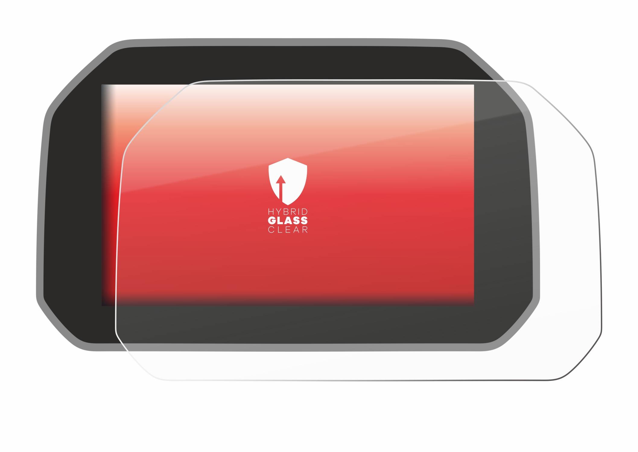 upscreen Hybrid Glass Clear Premium Schutzglas Folie für BMW R 1250 RS 2019 Connectivity TFT