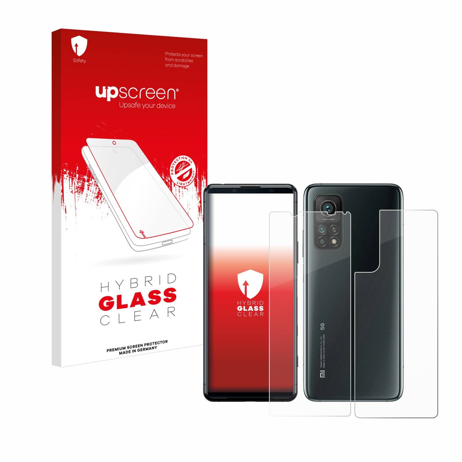 upscreen Flexible Schutz Glas Folie für Sony Xperia 5 II (Display+Rückseite) Schutzglas 9H Hybridglas Klar