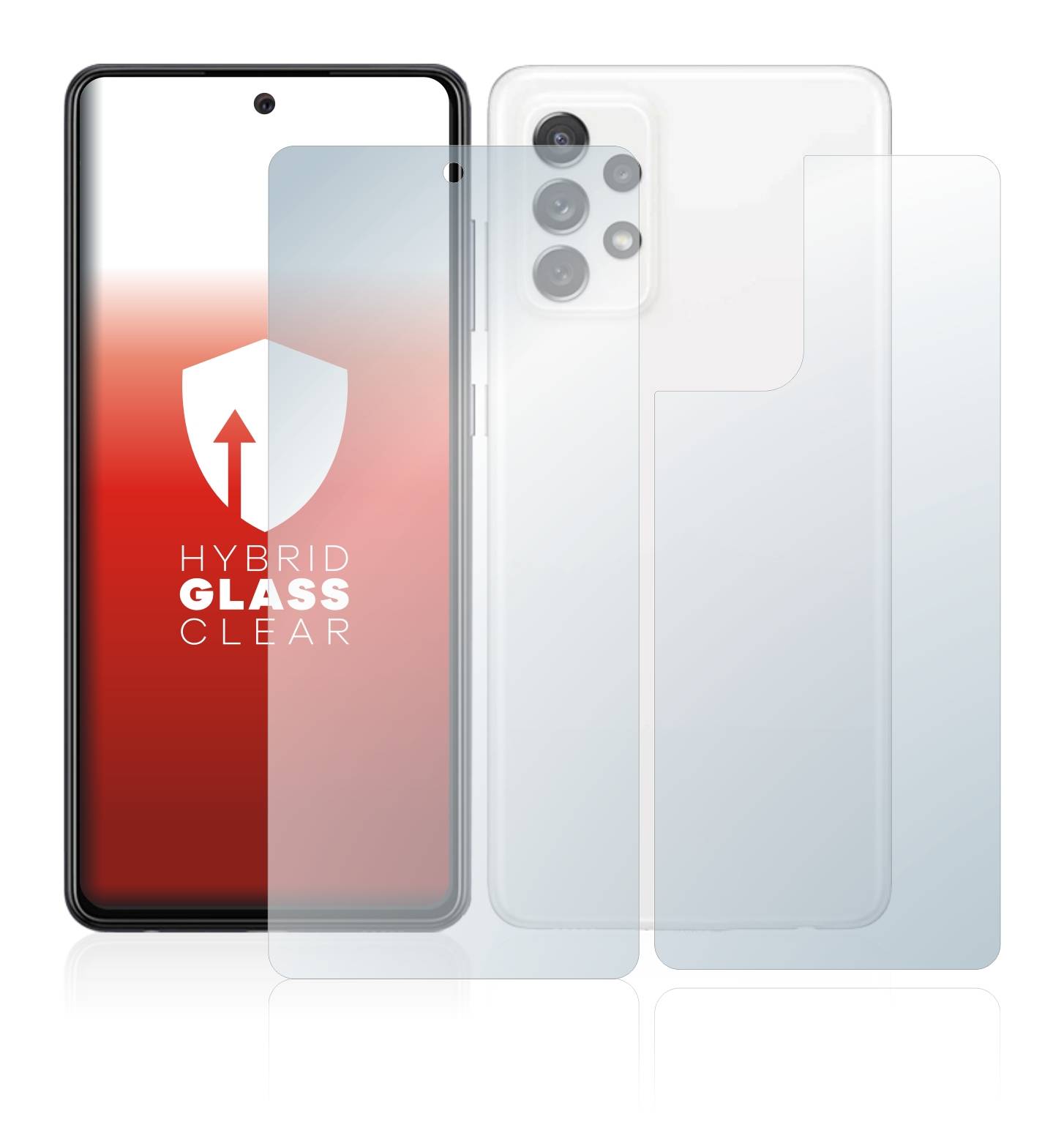 upscreen Flexible Panzerglasfolie für Samsung Galaxy A72 5G (Display+Rückseite) Schutzglas 9H Hybridglas Klar