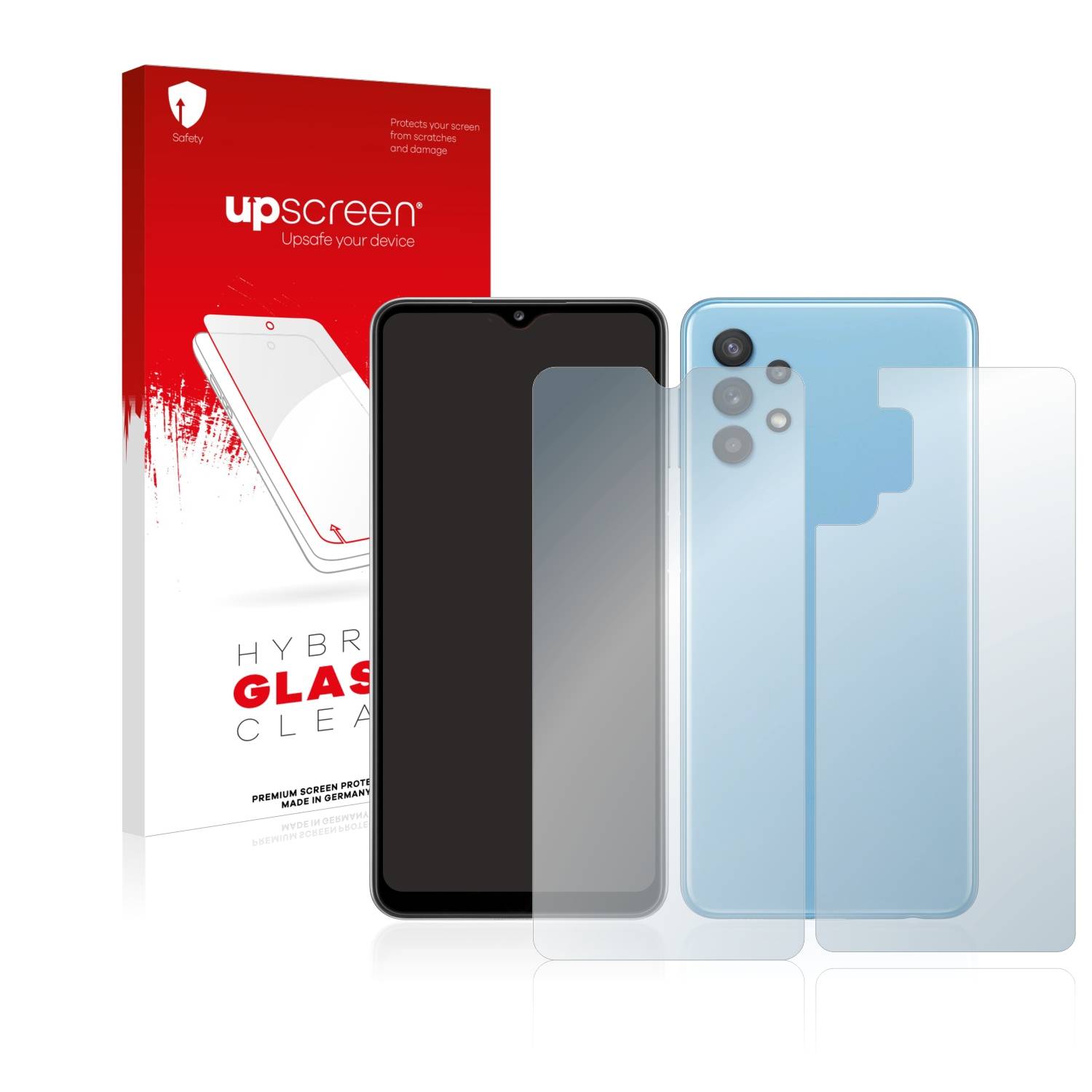 upscreen Flexible Schutz Glas Folie für Samsung Galaxy A32 5G (Display+Rückseite) Schutzglas 9H Hybridglas Klar