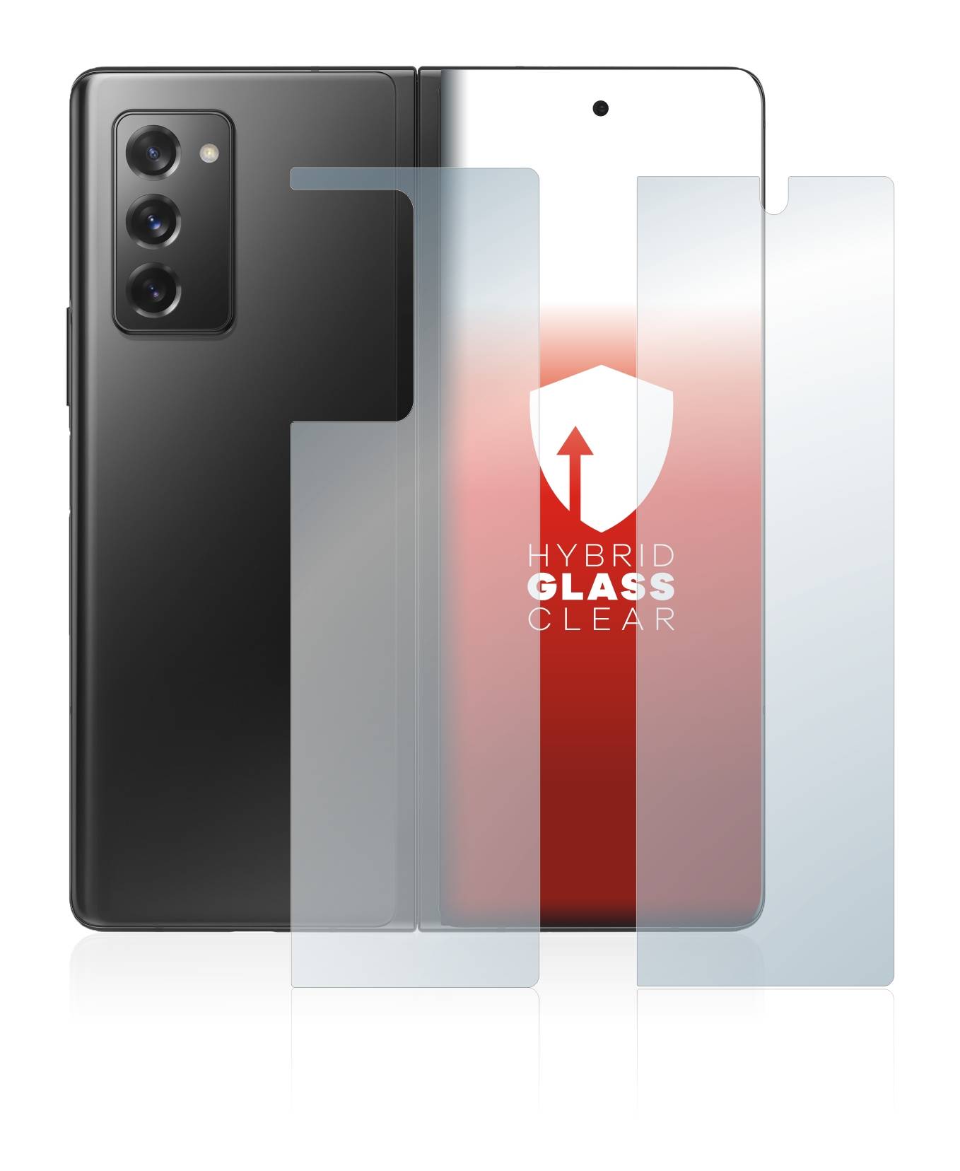 upscreen Flexible Schutz Glas Folie für Samsung Galaxy Z Fold 2 5G (Display+Rückseite) Schutzglas 9H Hybridglas Klar