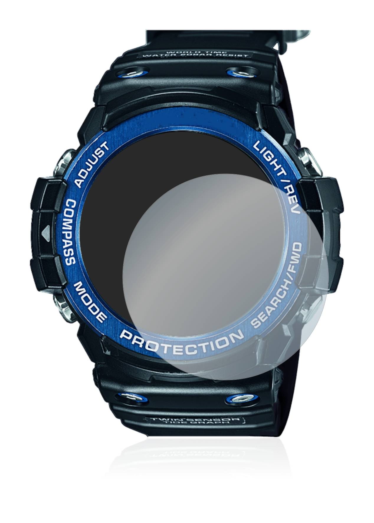 upscreen Hybrid Glass Clear Premium Schutzglas Folie für Casio G-Shock