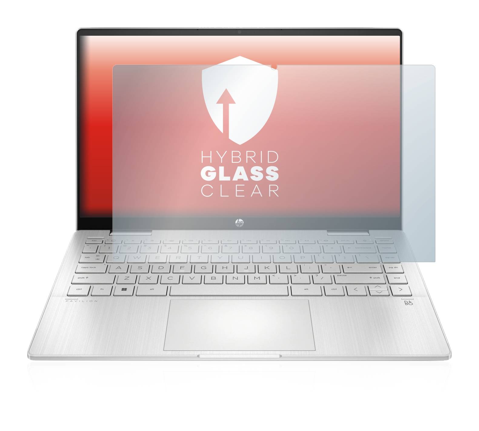 upscreen Hybrid Glass Clear Premium Schutzglas Folie für HP Pavilion x360