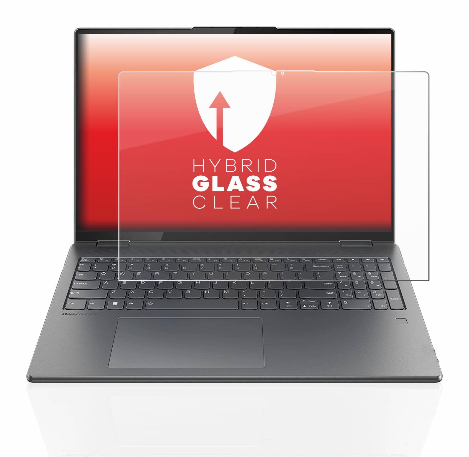 upscreen Hybrid Glass Clear Premium Schutzglas Folie für Lenovo Yoga 7i