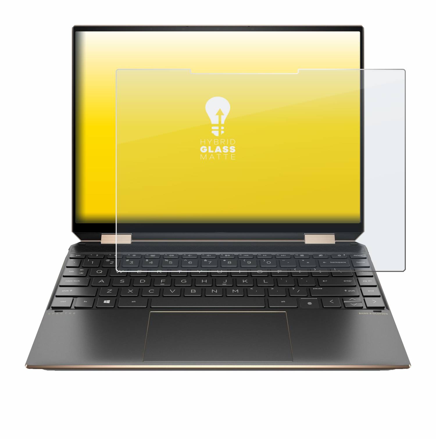 upscreen Hybrid Glass Matte Premium Schutzglas Folie für HP Spectre x360