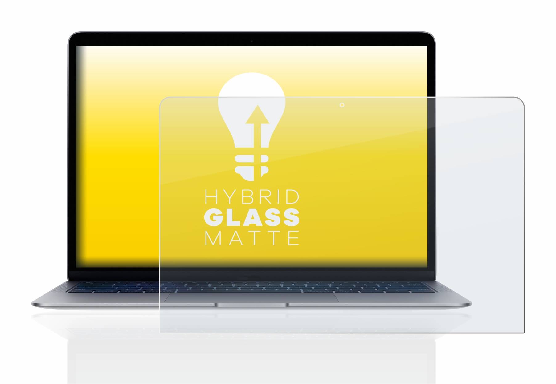 upscreen Hybrid Glass Matte Premium Schutzglas Folie für Apple MacBook Air 13