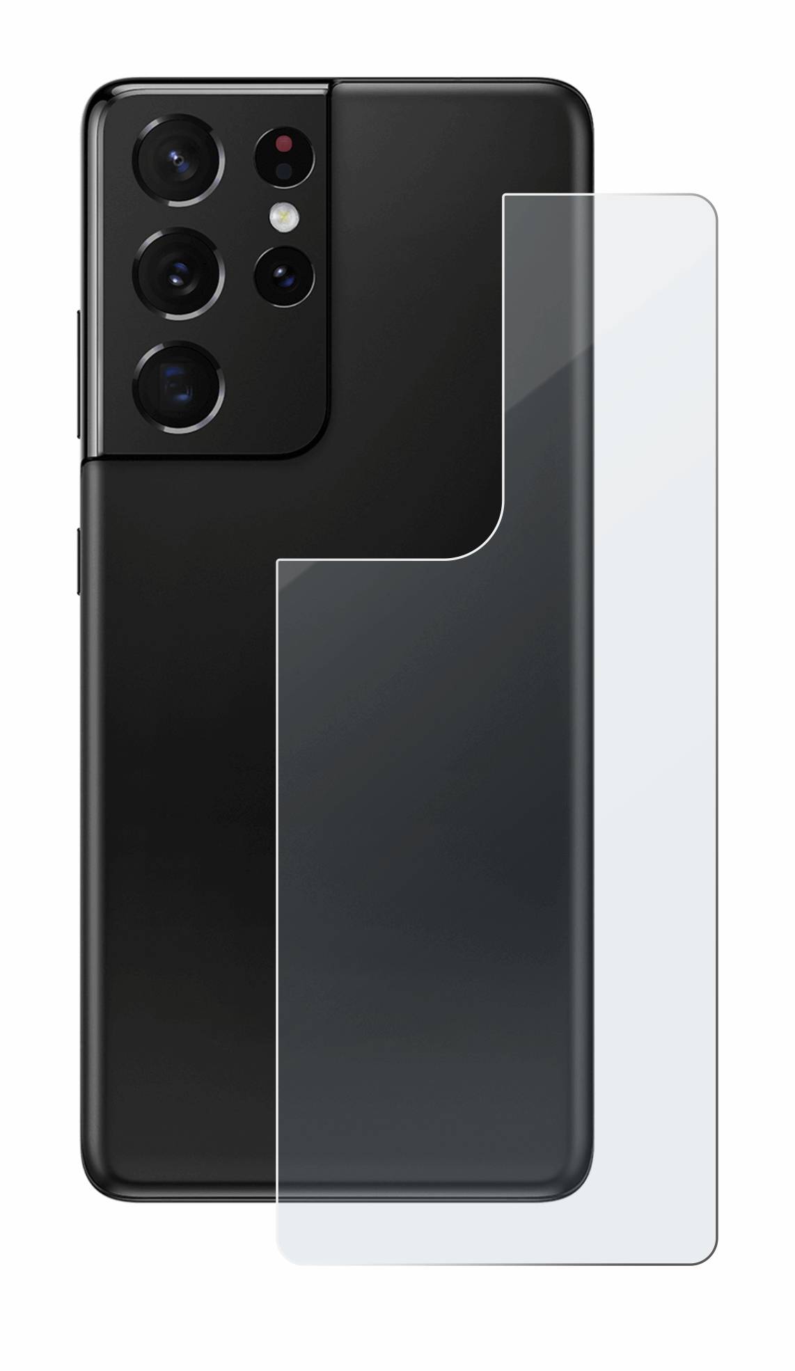 upscreen Flexible Panzerglasfolie für Samsung Galaxy S21 Ultra 5G (Rückseite) Schutzglas 9H Hybridglas Matt