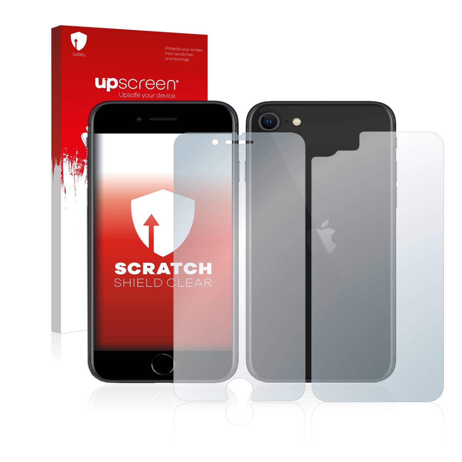upscreen Schutzfolie für Apple iPhone SE 2 / SE 3 (Vorder + Rückseite) Kratzschutz Anti-Fingerprint Klar