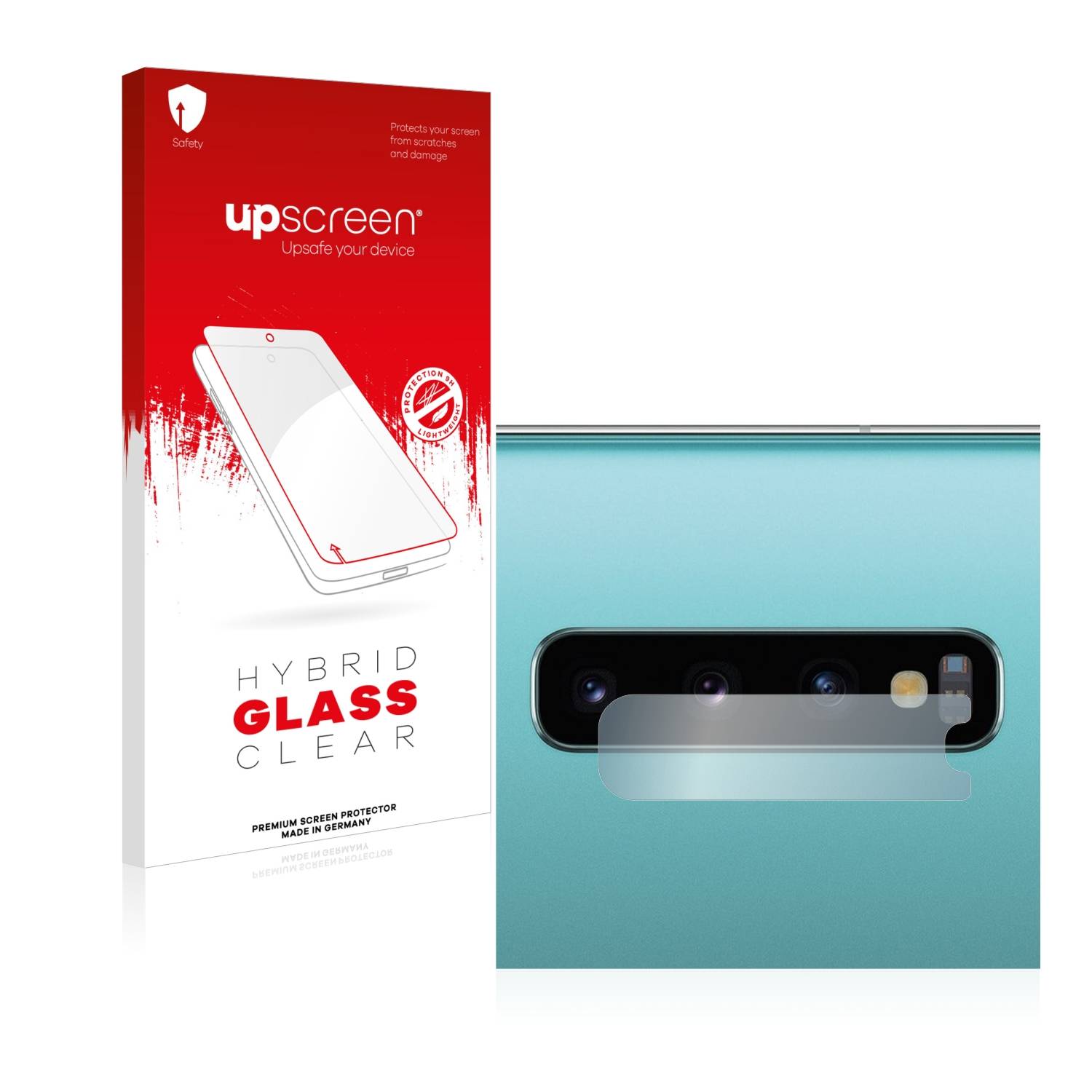 upscreen Flexible Schutz Glas Folie für Samsung Galaxy S10 Plus (NUR Kameraschutz) Schutzglas 9H Hybridglas Klar