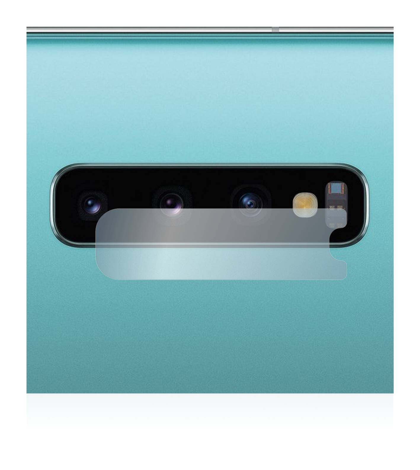 upscreen Flexible Schutz Glas Folie für Samsung Galaxy S10 Plus (NUR Kameraschutz) Schutzglas 9H Hybridglas Klar