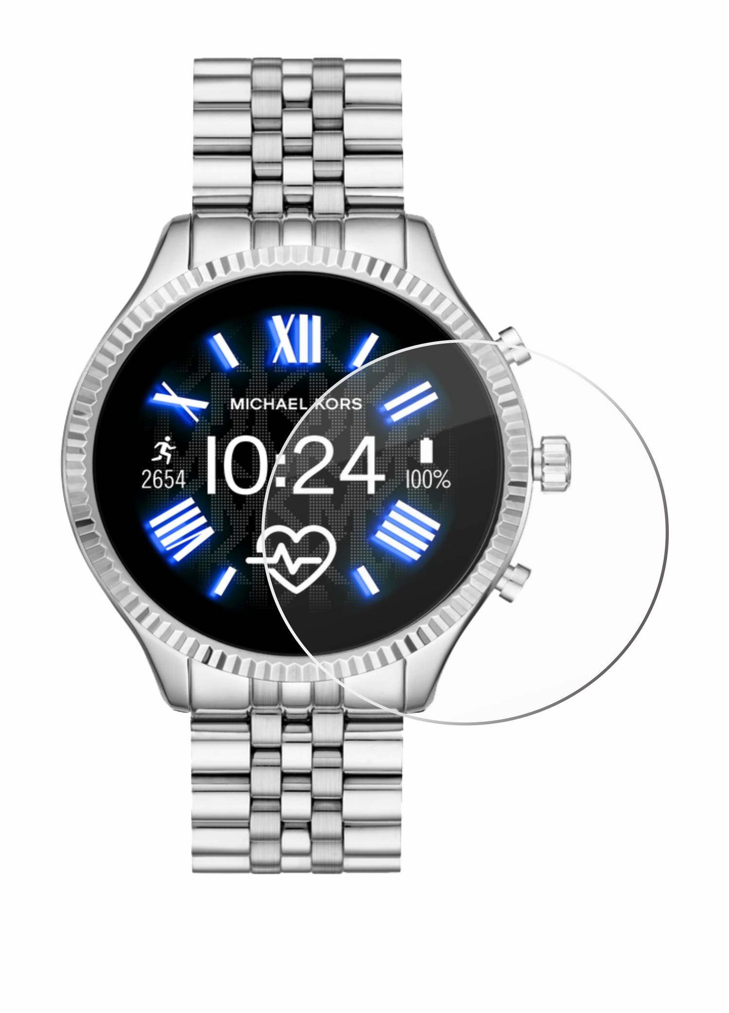 Savvies Schutzglas für Michael Kors Access Lexington 2 Echtglas 9H-Härte klar