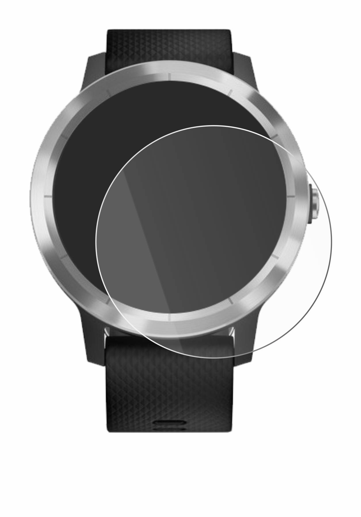 upscreen Hybrid Glass Clear Premium Schutzglas Folie für Garmin vivoactive