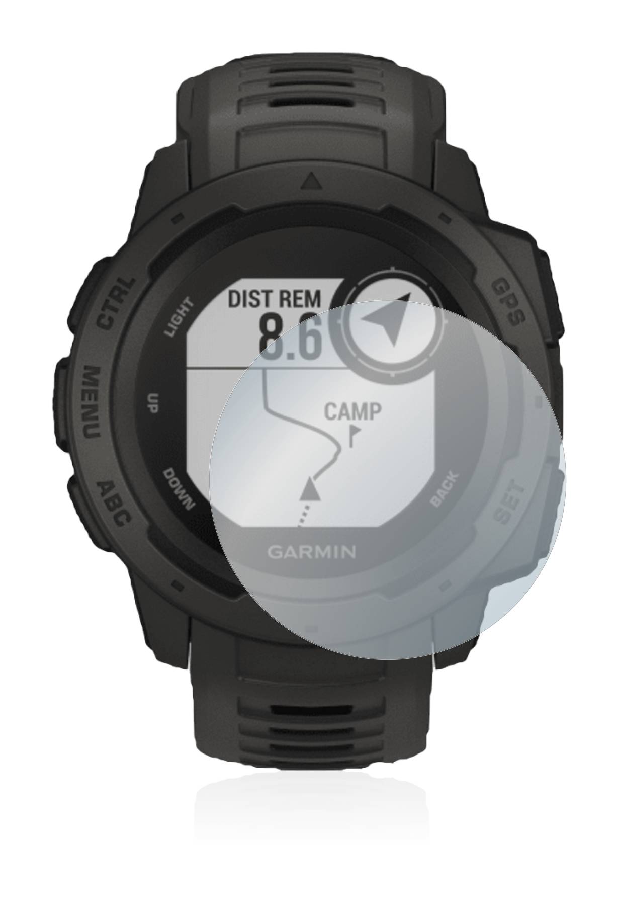 Savvies Schutzglas für Garmin Instinct Tactical Edition Echtglas 9H-Härte klar