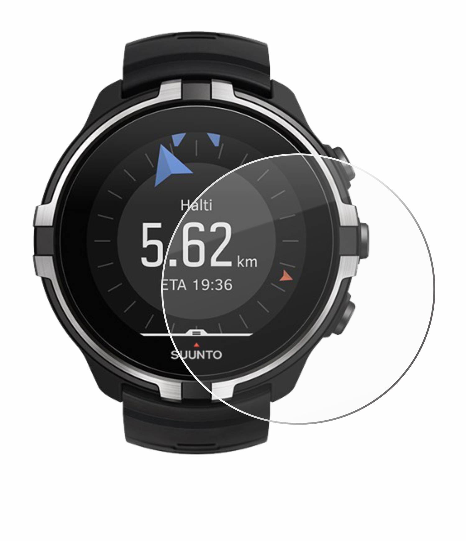 Savvies Schutzglas für Suunto Spartan Sport Wrist HR Baro Stealth Echtglas 9H-Härte klar