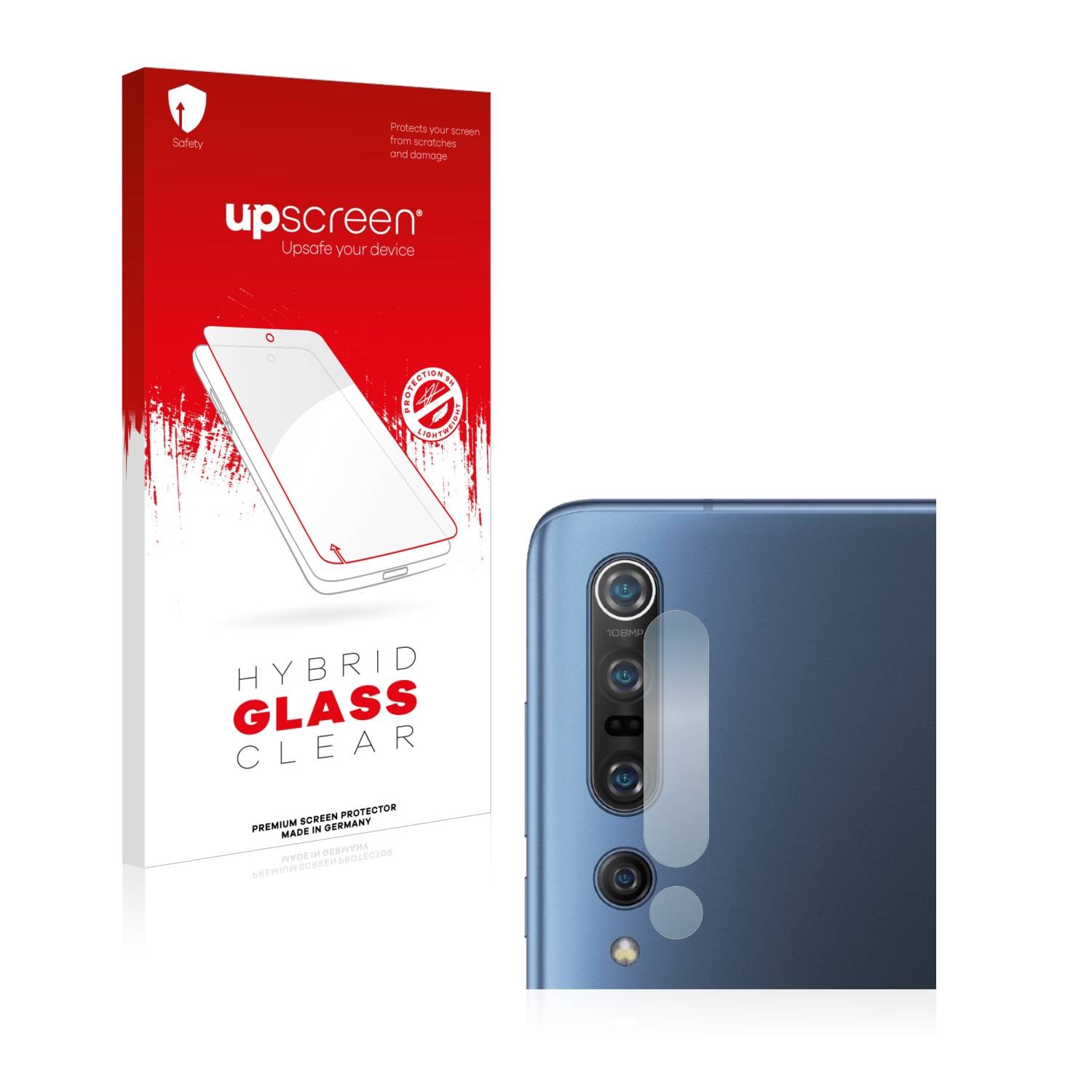 upscreen Flexible Panzerglasfolie für Xiaomi Mi 10 Pro (NUR Kameraschutz) Schutzglas 9H Hybridglas Klar