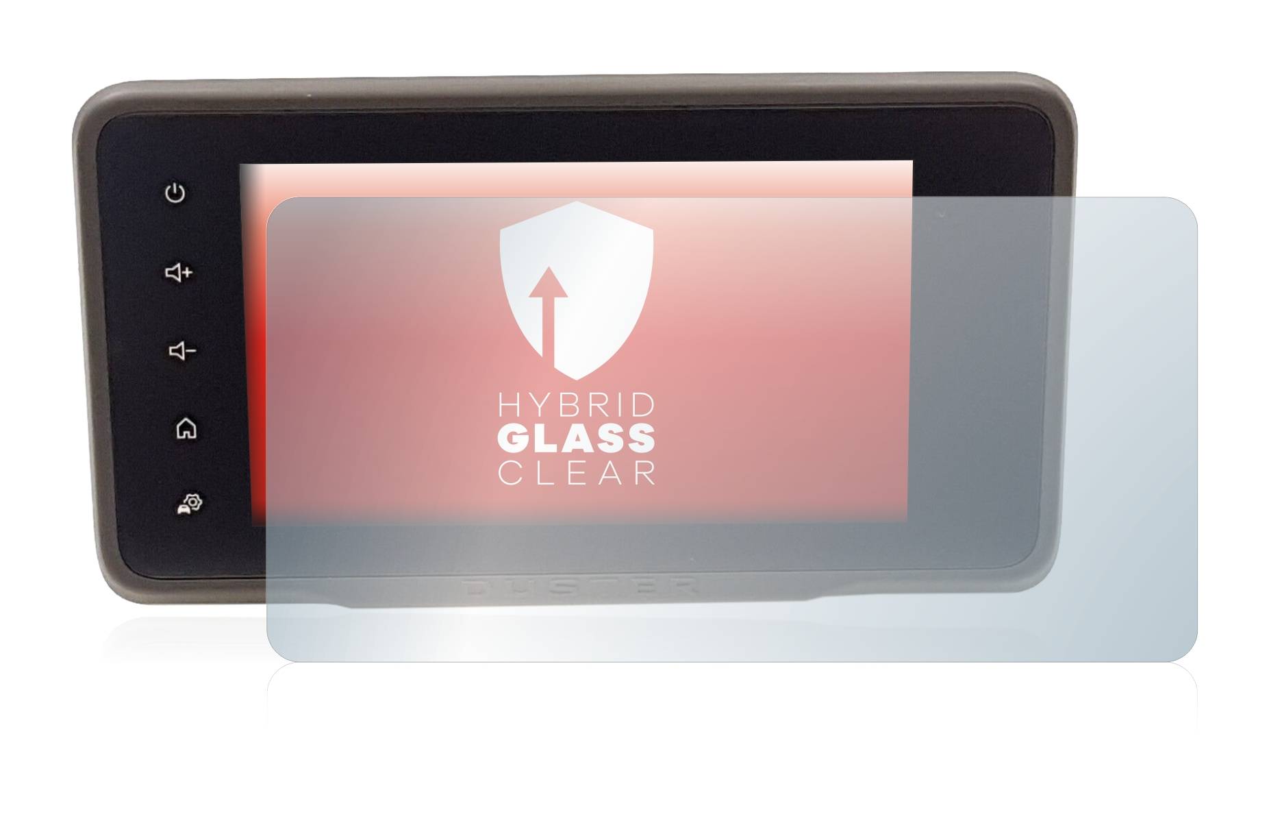 upscreen Hybrid Glass Clear Premium Schutzglas Folie für Dacia Duster 2