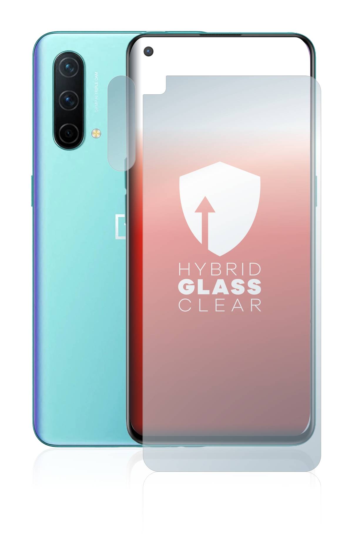 upscreen Flexible Schutz Glas Folie für OnePlus Nord CE 5G (Display+Kamera) Schutzglas 9H Hybridglas Klar
