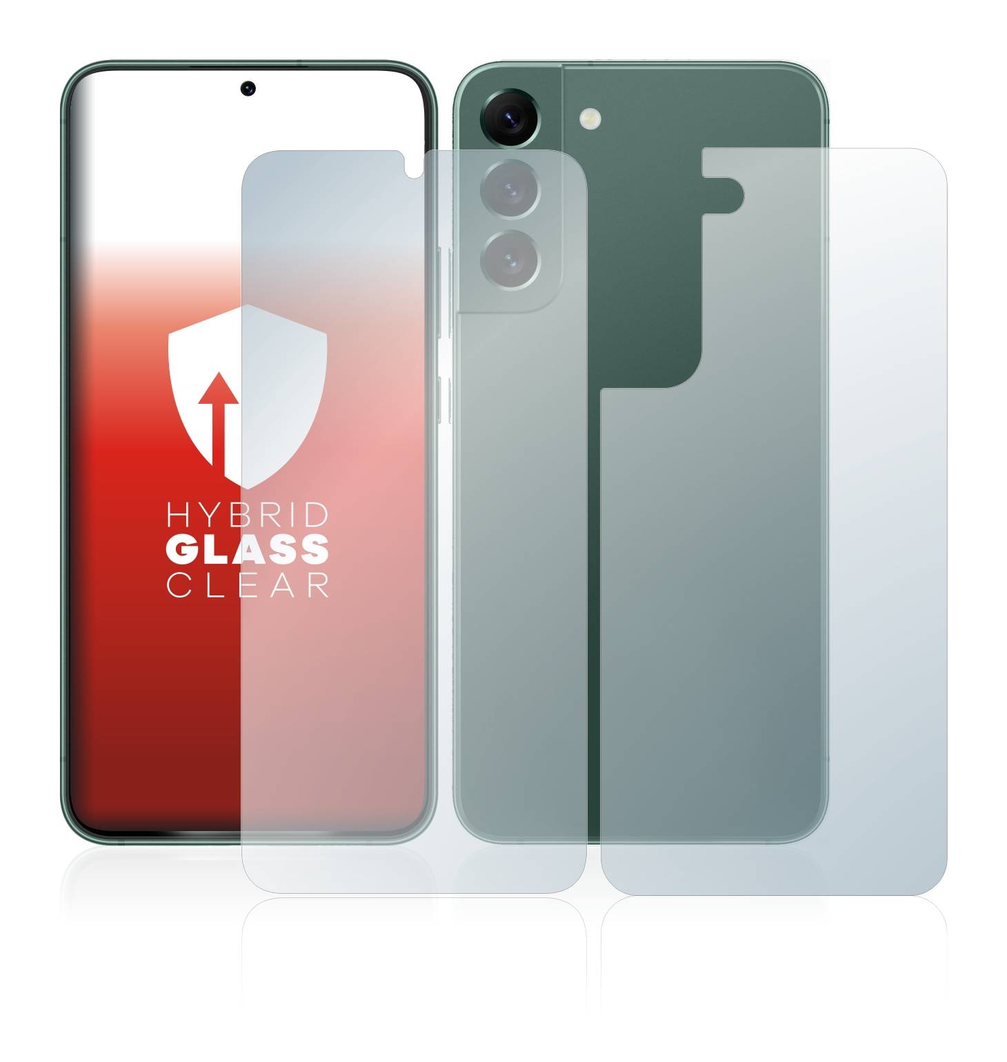 upscreen Flexible Schutz Glas Folie für Samsung Galaxy S22 Plus 5G (Display+Rückseite) Schutzglas 9H Hybridglas Klar