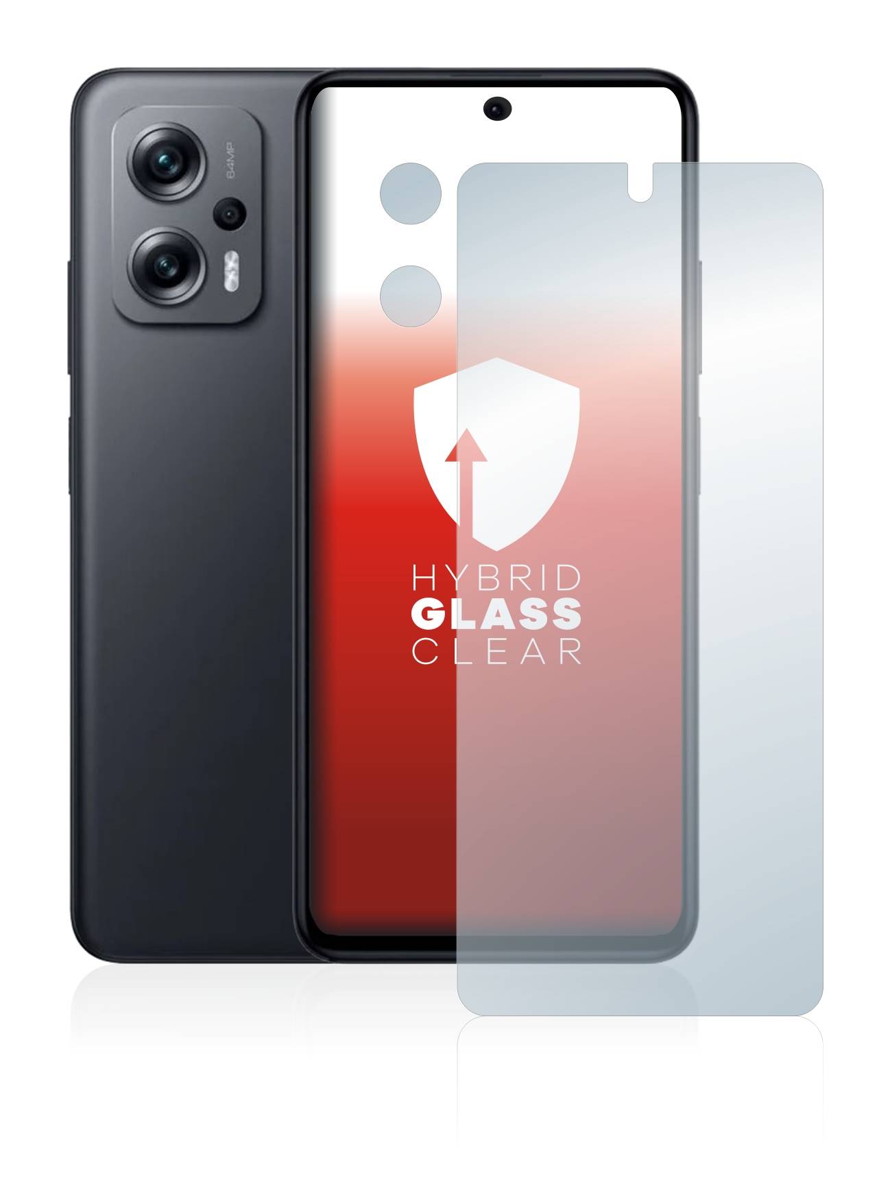 upscreen Flexible Panzerglasfolie für Xiaomi Poco X4 GT (Display+Kamera) Schutzglas 9H Hybridglas Klar