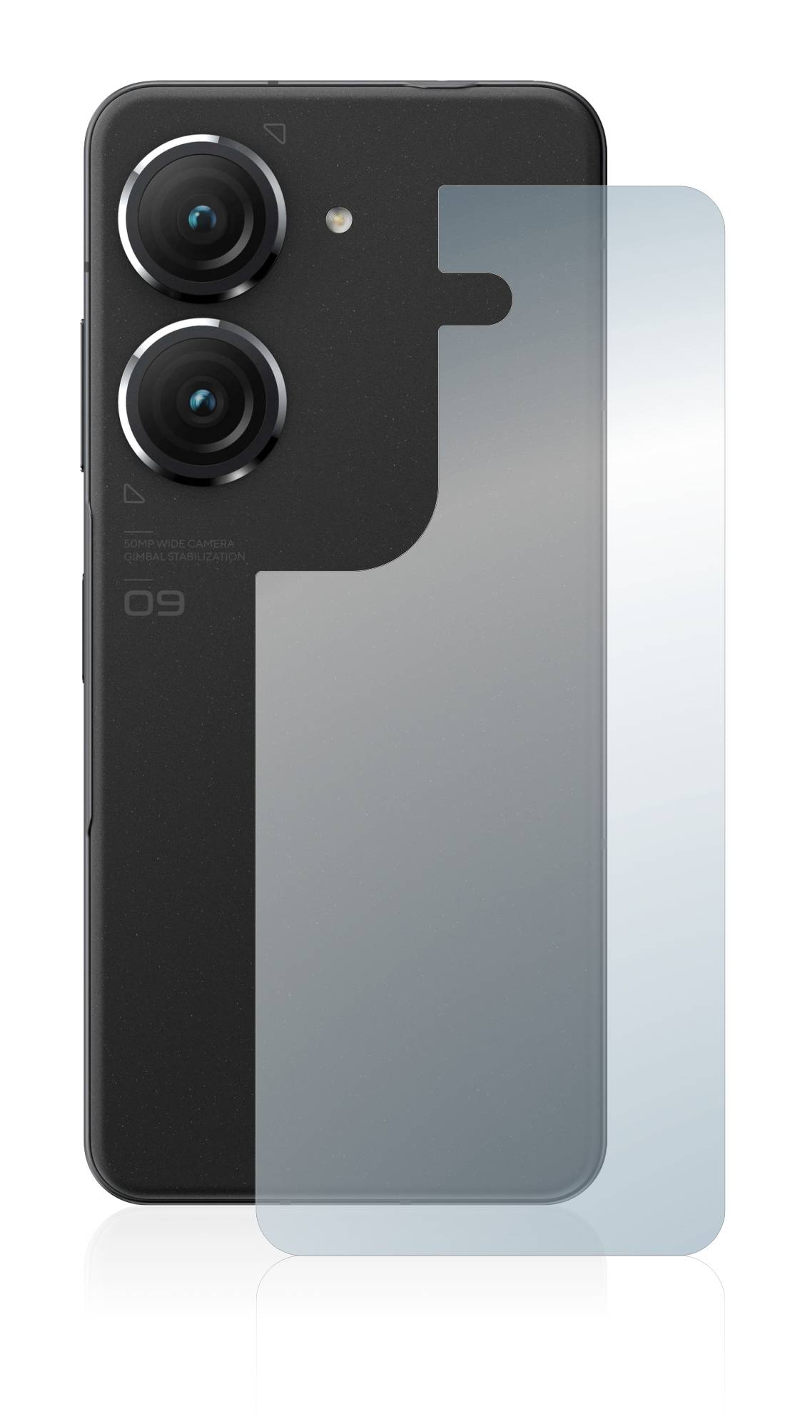 upscreen Flexible Panzerglasfolie für ASUS ZenFone 9 (Rückseite) Schutzglas 9H Hybridglas Klar