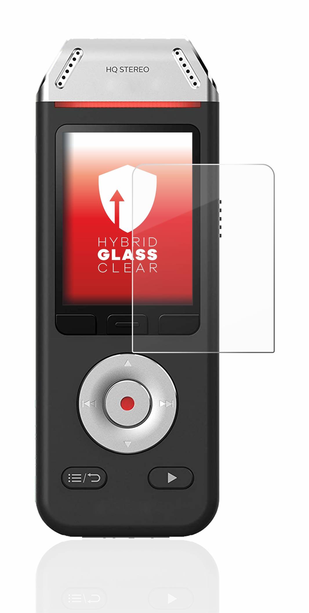 upscreen Hybrid Glass Clear Premium Schutzglas Folie für Philips VoiceTracer
