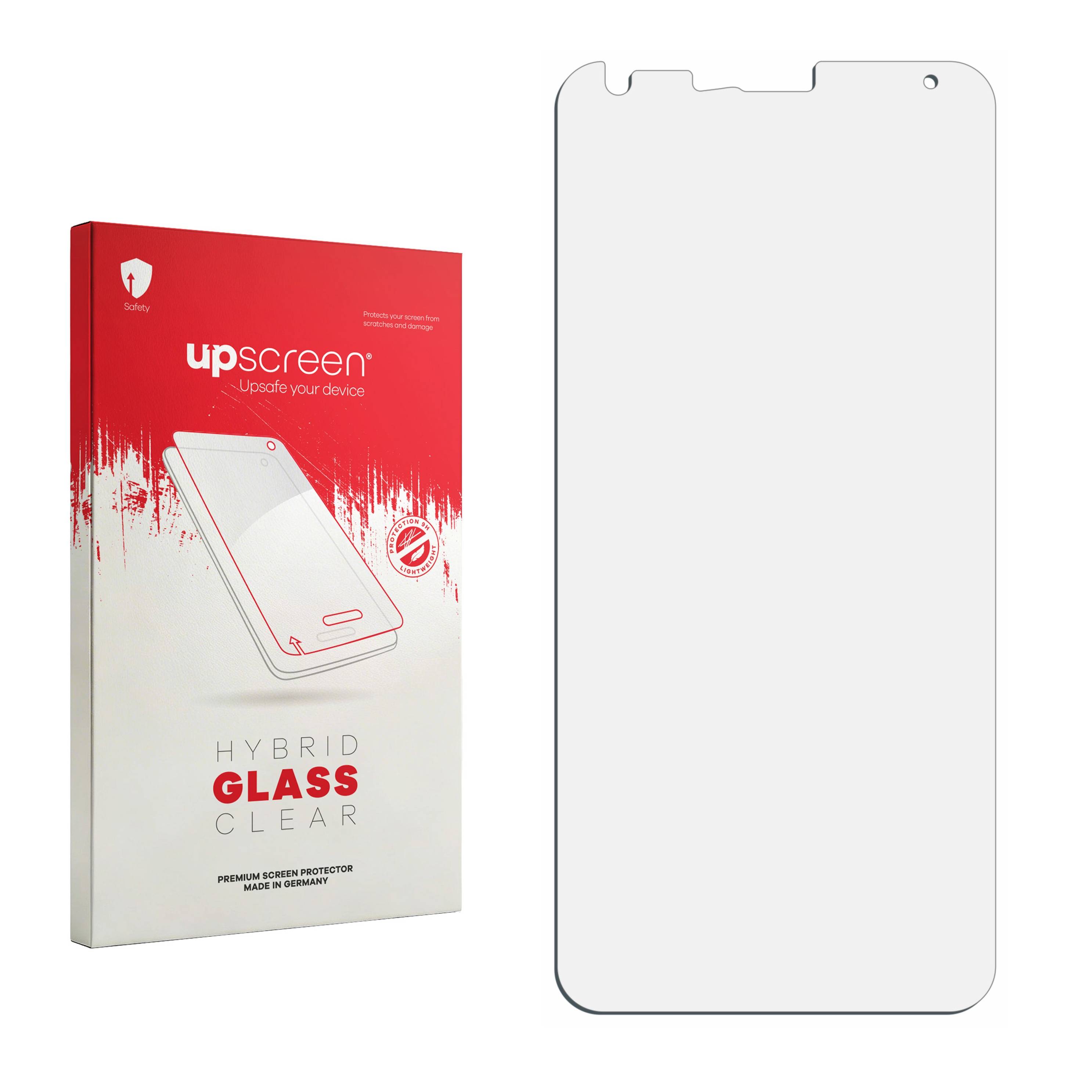 upscreen Flexible Panzerglasfolie für LG Q7 / LG Q7 Plus Schutzglas 9H Hybridglas Klar