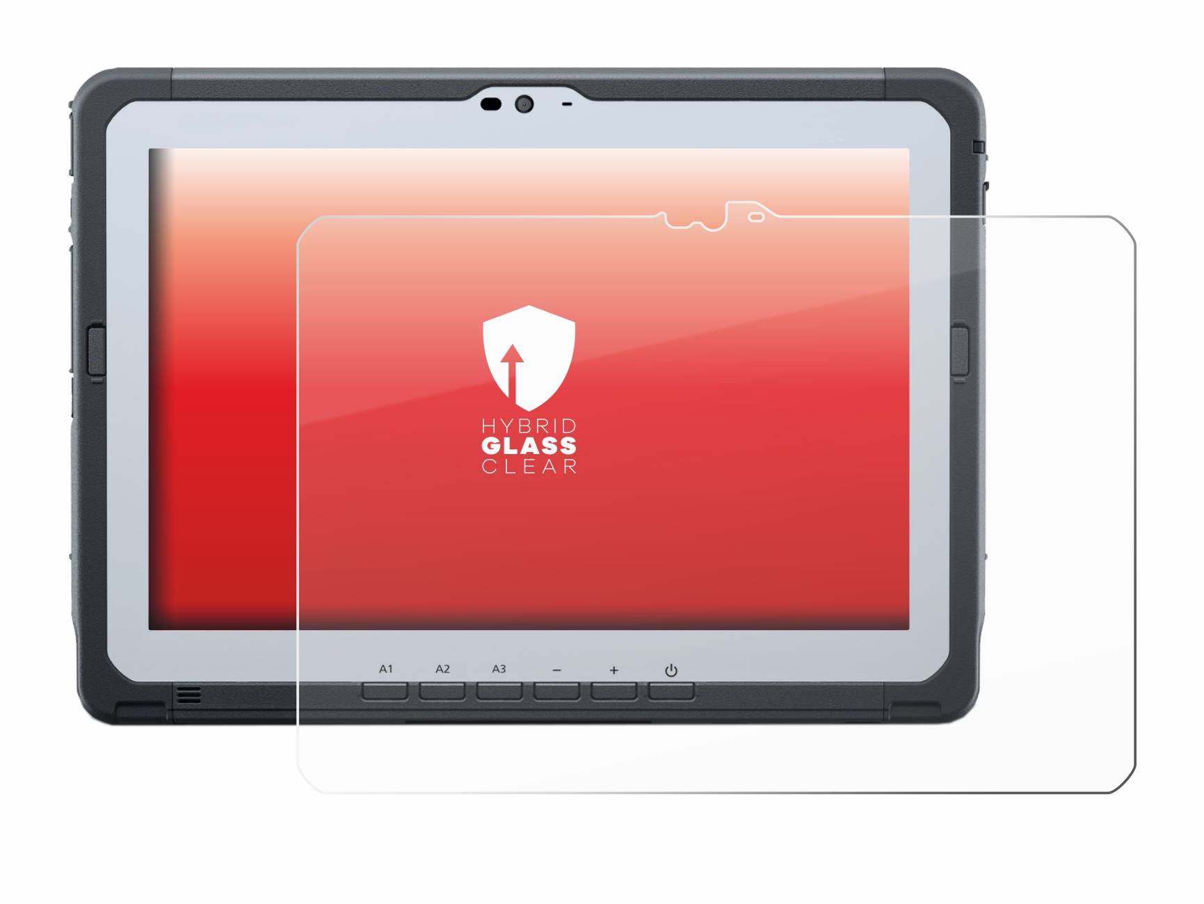 upscreen Hybrid Glass Clear Premium Schutzglas Folie für Panasonic Toughbook