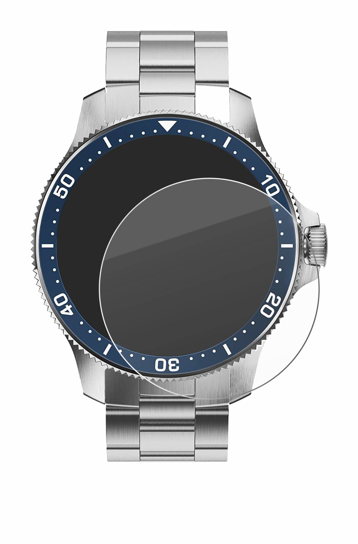 upscreen Hybrid Glass Clear Premium Schutzglas Folie für Withings ScanWatch Horizon (43